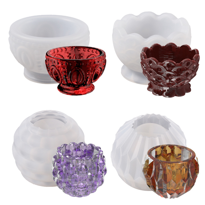 Candle Supplies Jars - Round Storage Box Gypsum Silicone Mold