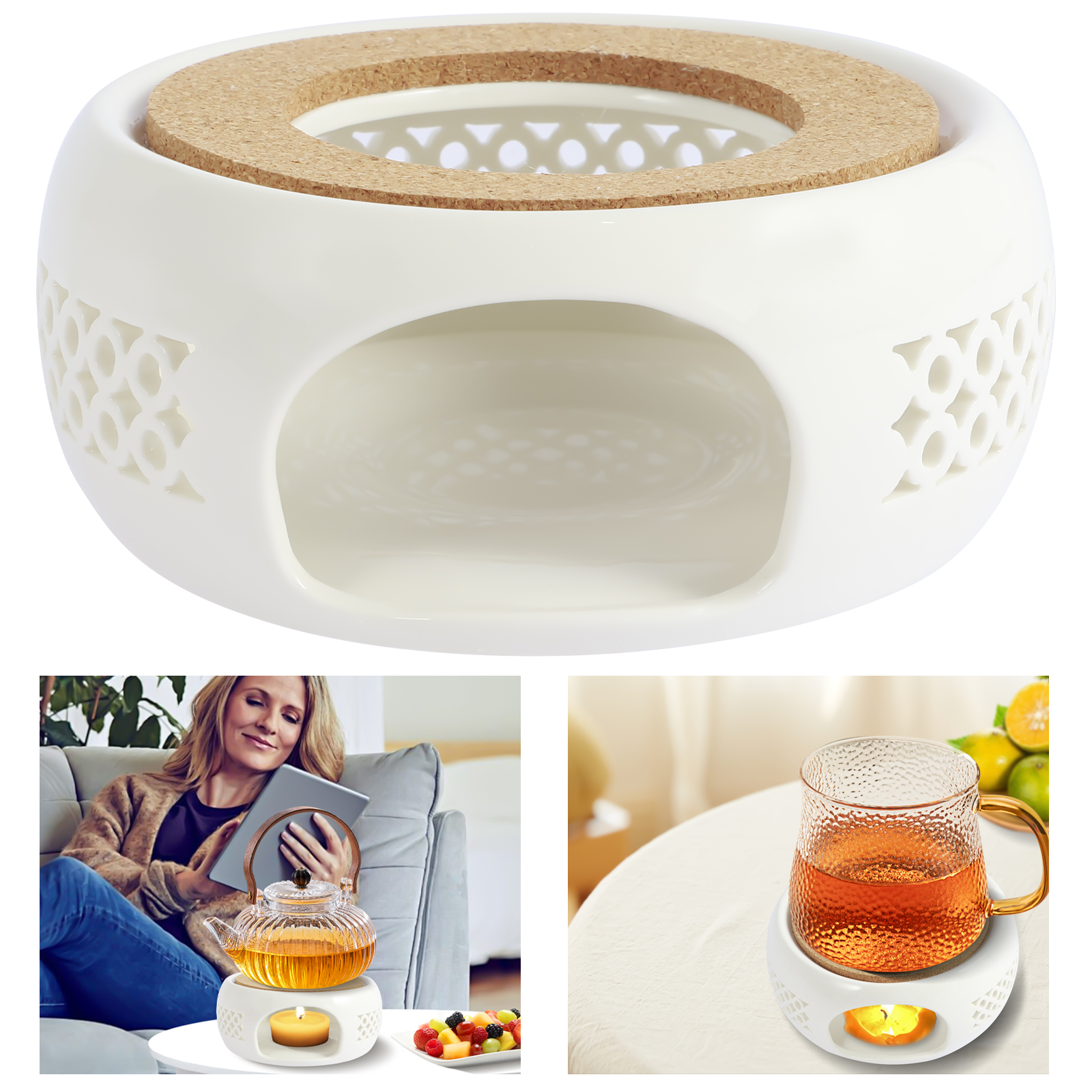 Candle Holder Supplies - Ceramic Teapot Warmer Holder Base Hollow