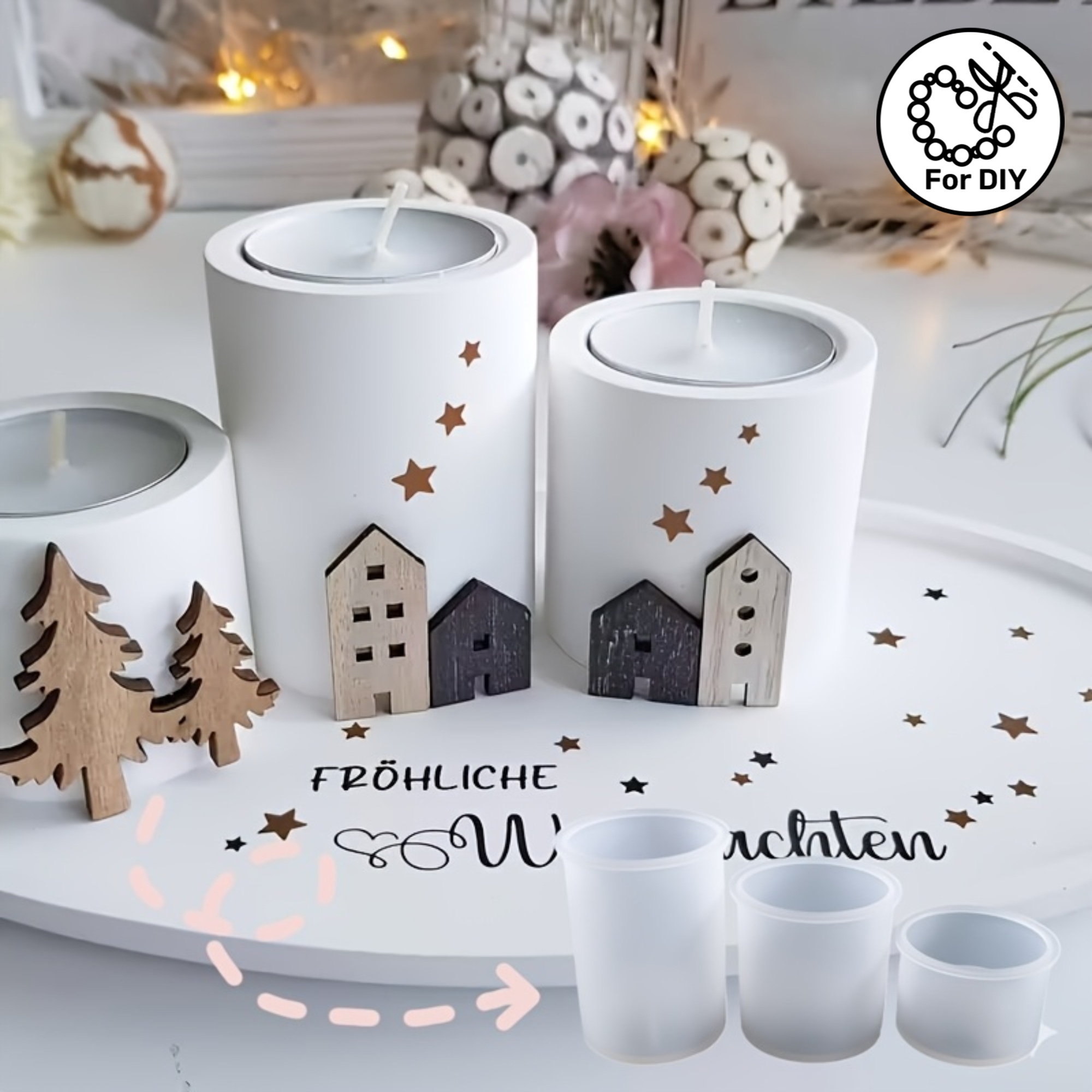 Candle Holder Supplies - Resin Molds for Handmade Cylindrical Candle