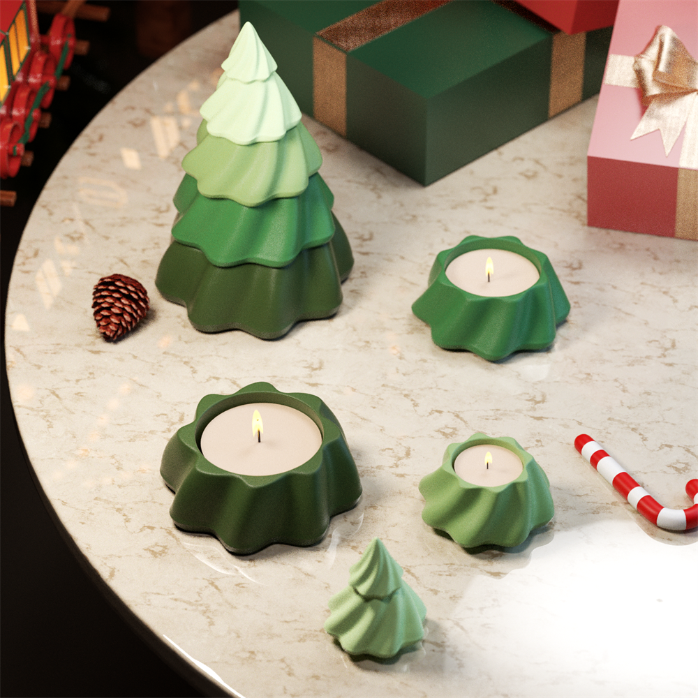Candle Supplies Jars - Mystical Stacking Christmas Tree Jesmonite Candle