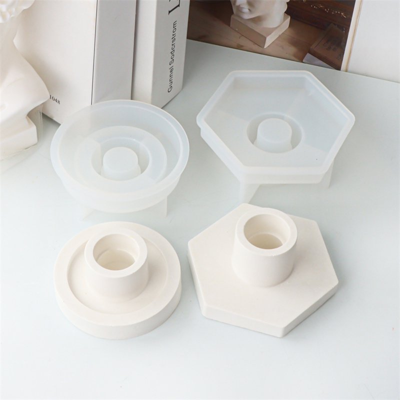 Candle Holder Supplies - Round rod Candlestick Silicone Mold DIY