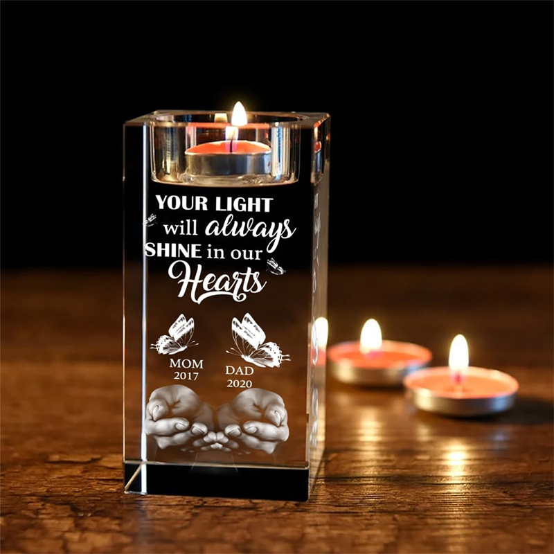 Candle Holder Supplies - Personalized Photo Crystal Candle Holder Custom