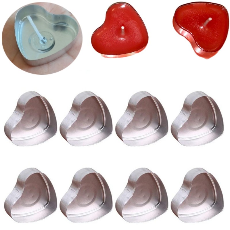 100 Sets Heart shaped Empty Al - Candle Supplies Jars incelemesi ve fiyatı