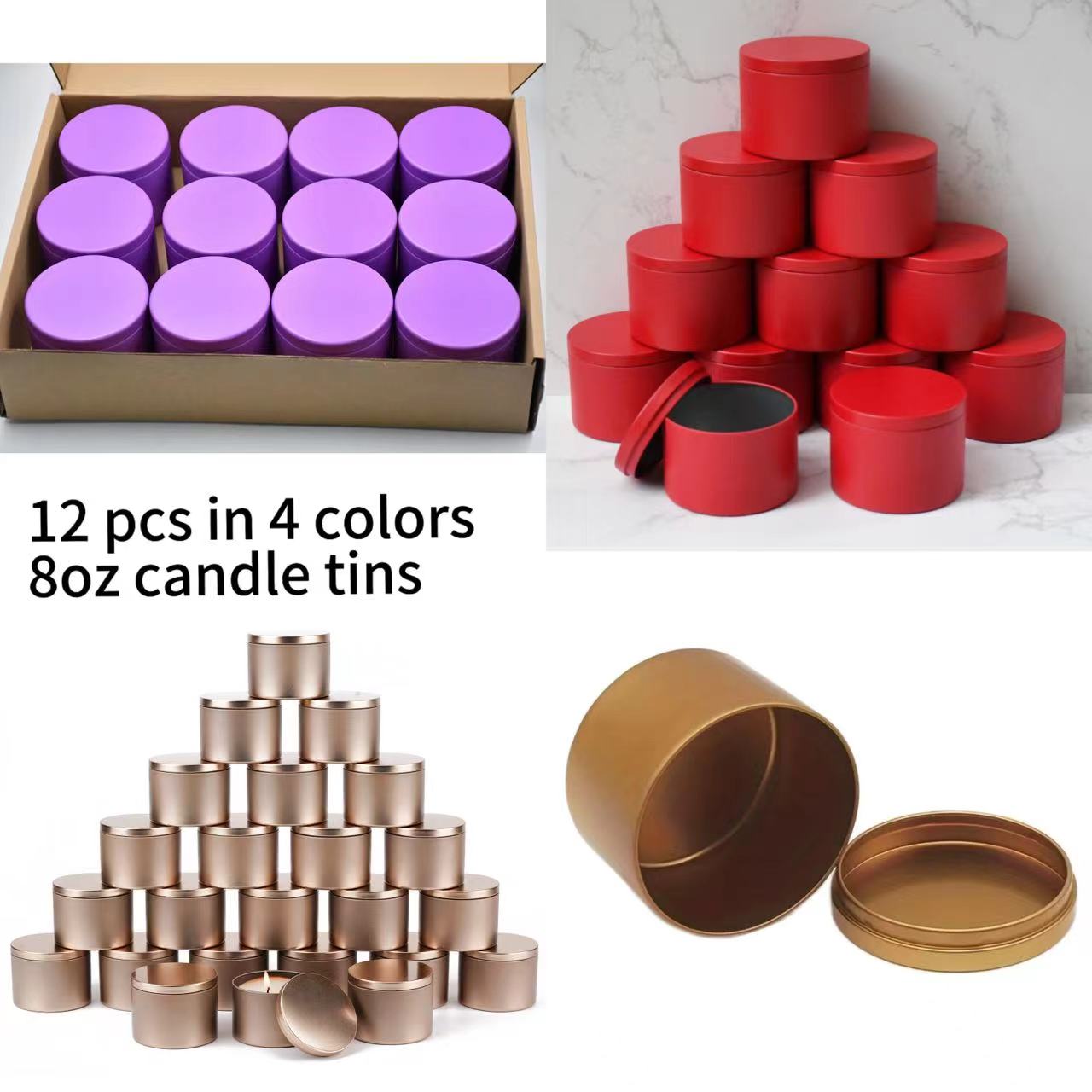 12pcs 4oz Metal Candle Tins wi - Candle Supplies Jars incelemesi ve fiyatı