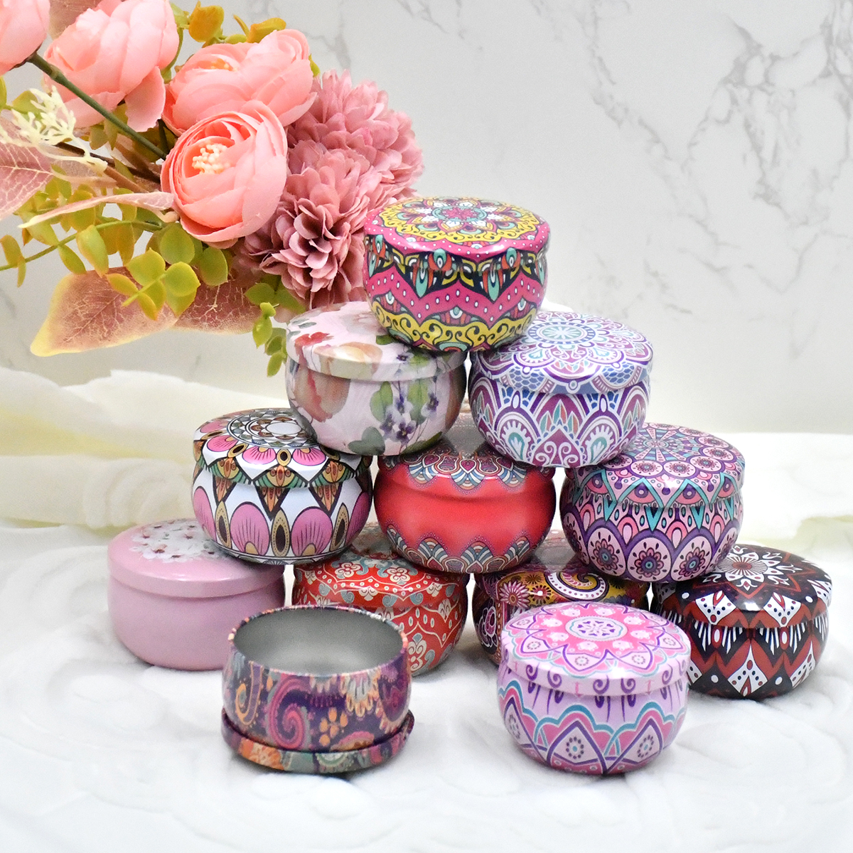 12/24 Pieces 2.2oz Metal Candl - Candle Supplies Jars incelemesi ve fiyatı