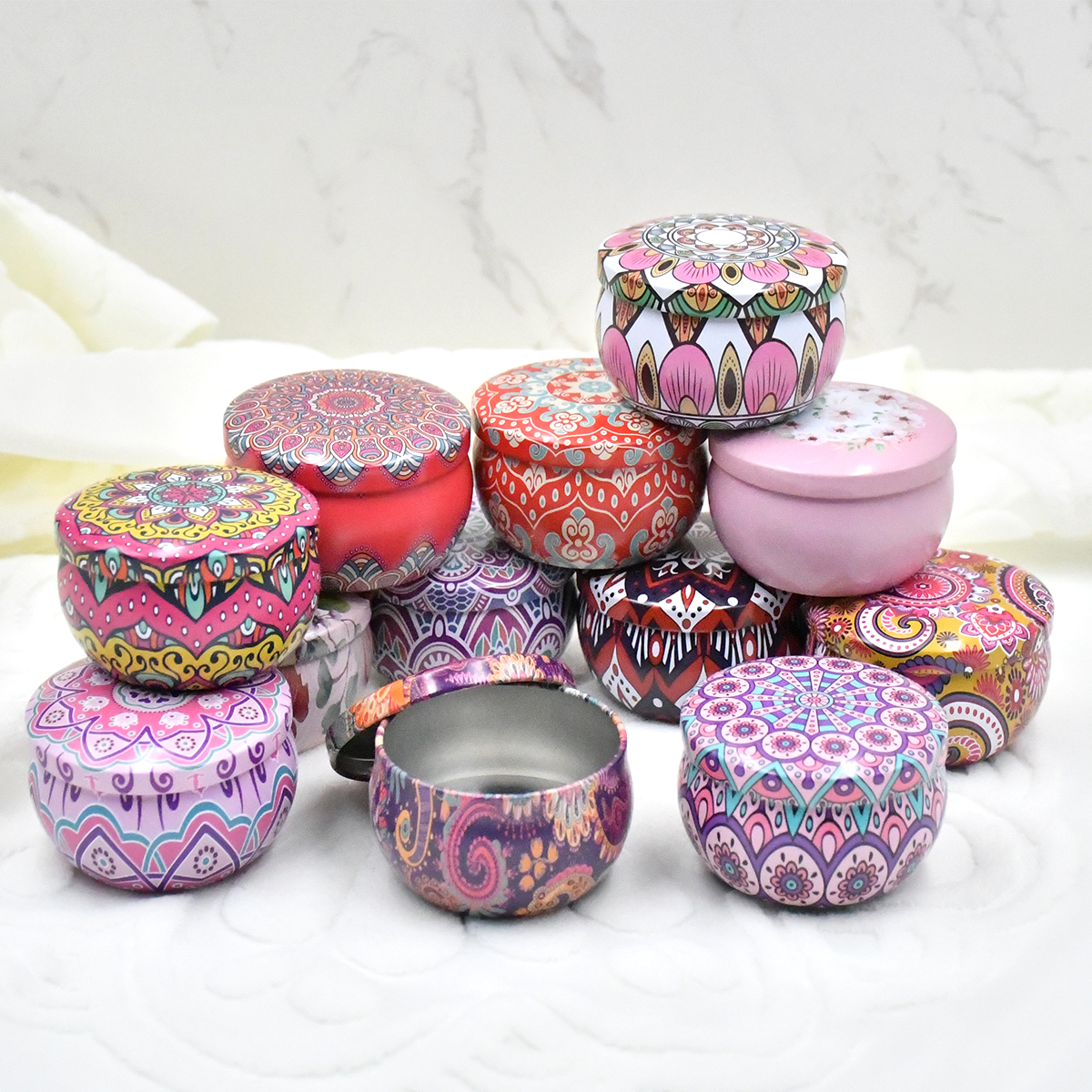 12/24 Pieces 2.2oz Metal Candl - Candle Supplies Jars incelemesi ve fiyatı