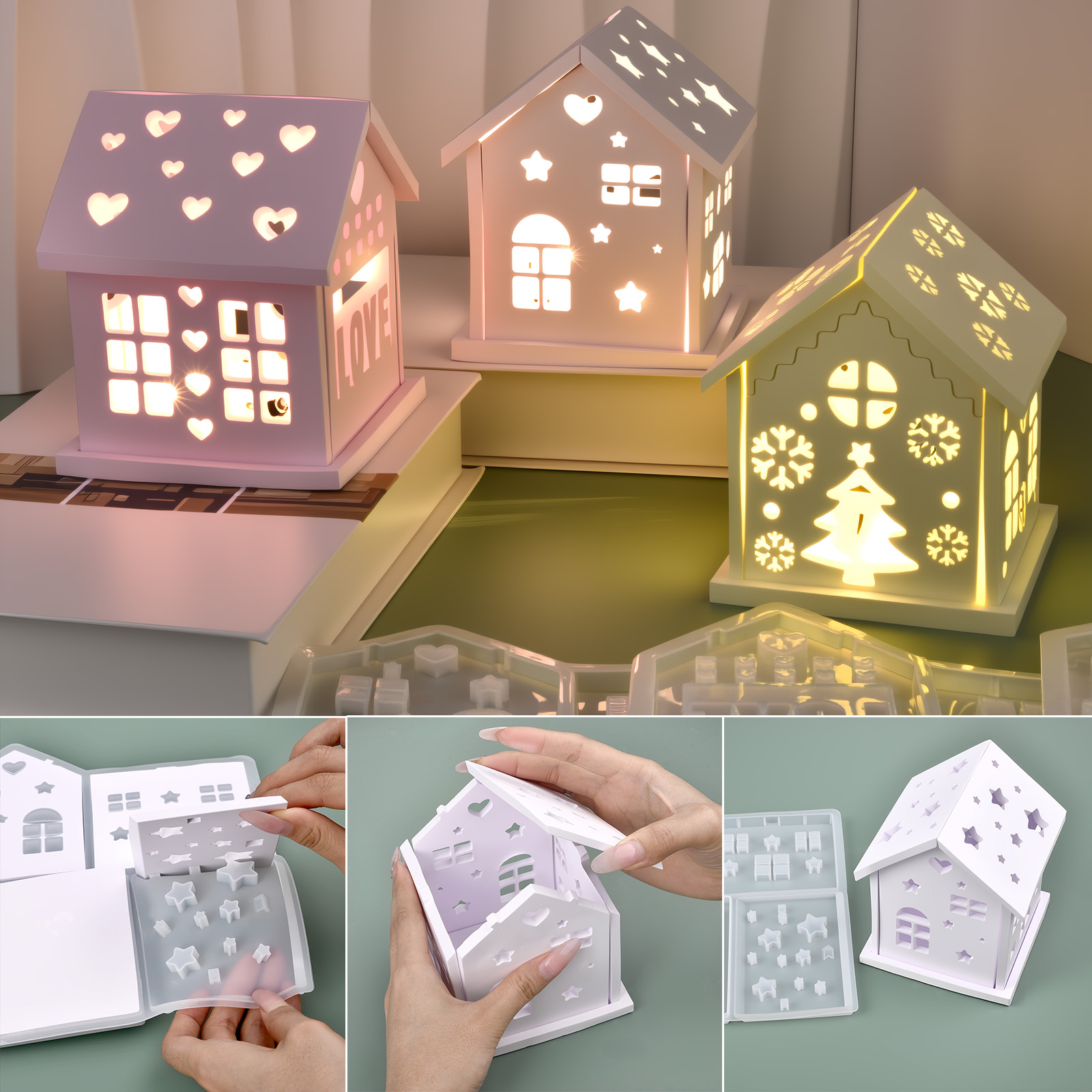 3D House Silicone Mold DIY Chr - Candle Holder Supplies incelemesi ve fiyatı