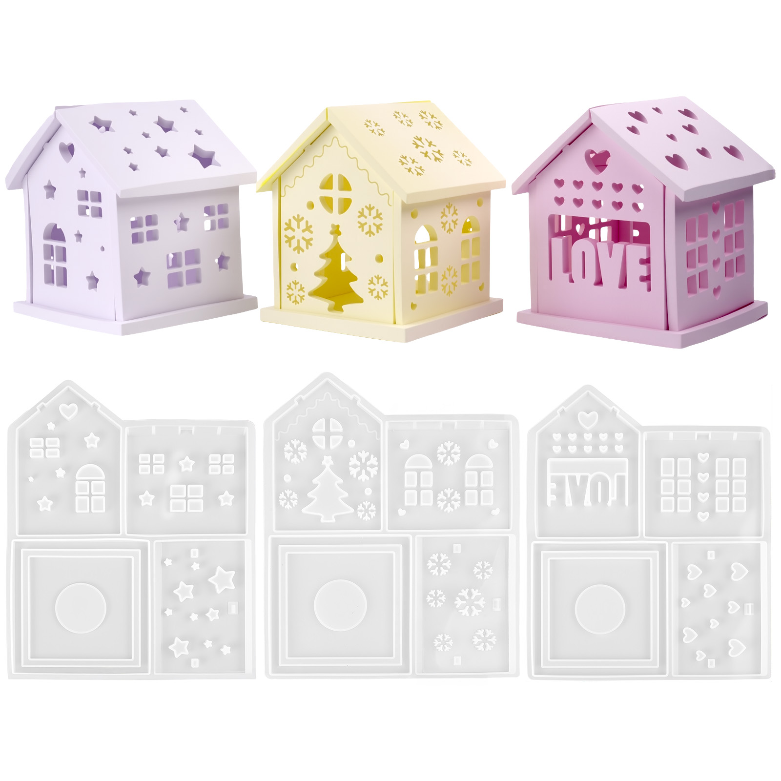 3D House Silicone Mold DIY Chr - Candle Holder Supplies incelemesi ve fiyatı