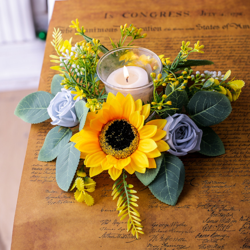 Simulation Sunflower Wreath Ca - Candle Holder Supplies incelemesi ve fiyatı