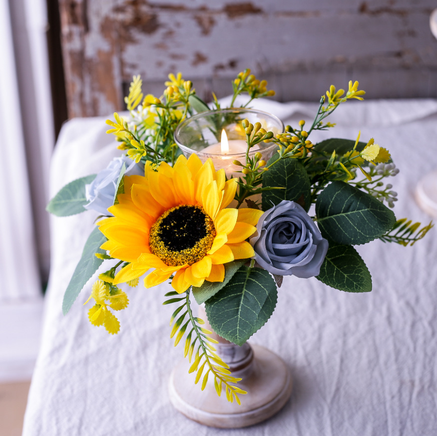 Simulation Sunflower Wreath Ca - Candle Holder Supplies incelemesi ve fiyatı