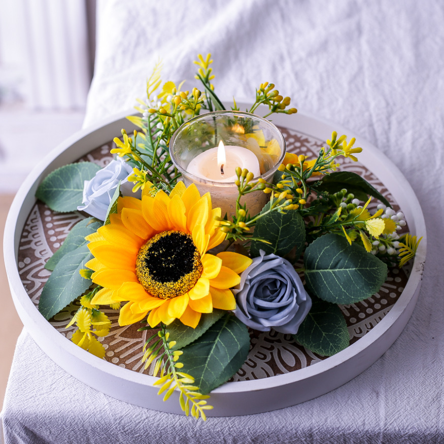 Simulation Sunflower Wreath Ca - Candle Holder Supplies incelemesi ve fiyatı