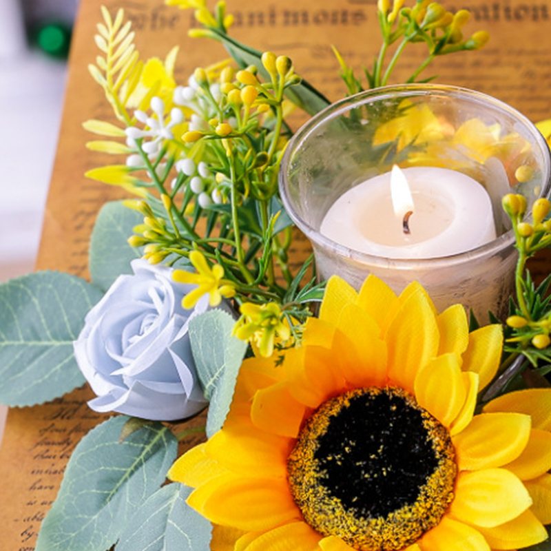 Simulation Sunflower Wreath Ca - Candle Holder Supplies incelemesi ve fiyatı