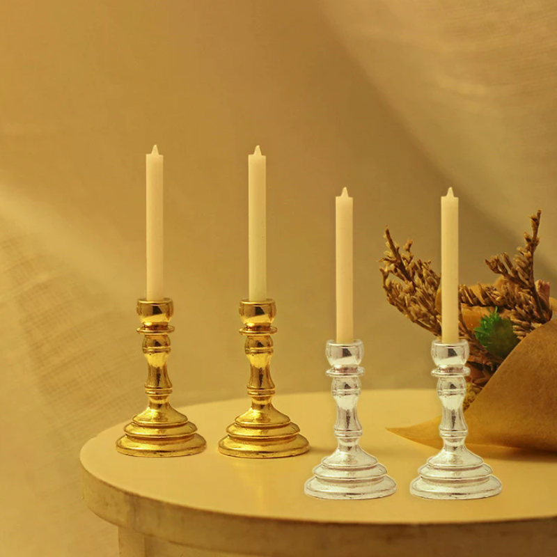 New 1Pair 1:12 Dollhouse Minia - Candle Holder Supplies incelemesi ve fiyatı