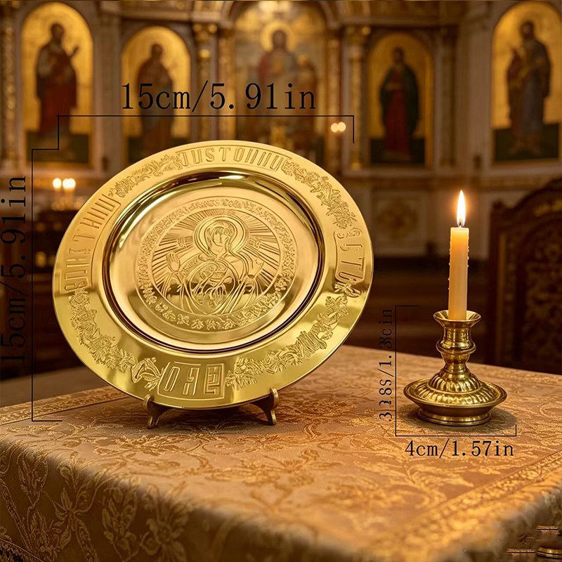 New 15cm Gold Plated Orthodox  - Candle Holder Supplies incelemesi ve fiyatı