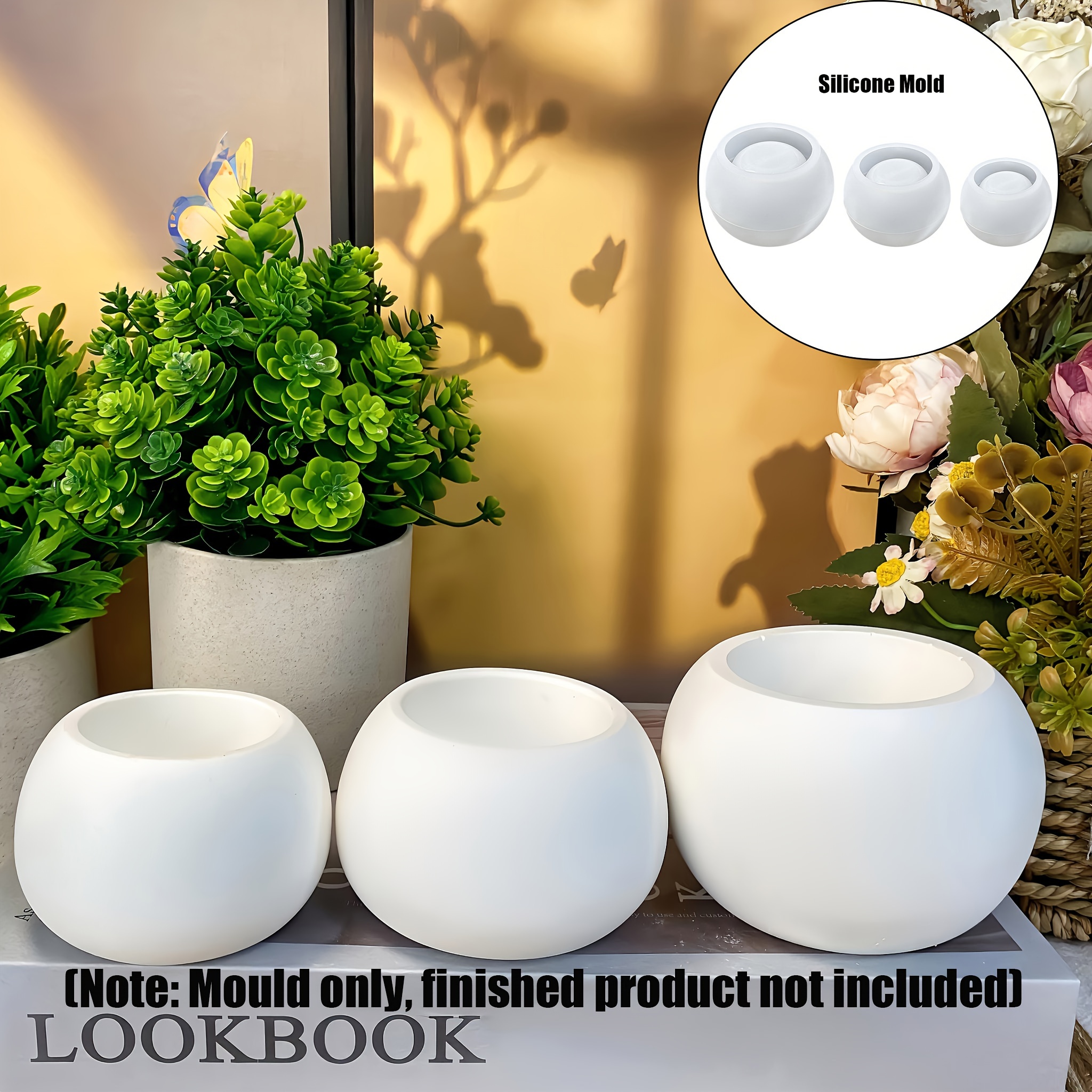 3pcs-Round Flower Pot Silicone - Candle Supplies Jars incelemesi ve fiyatı