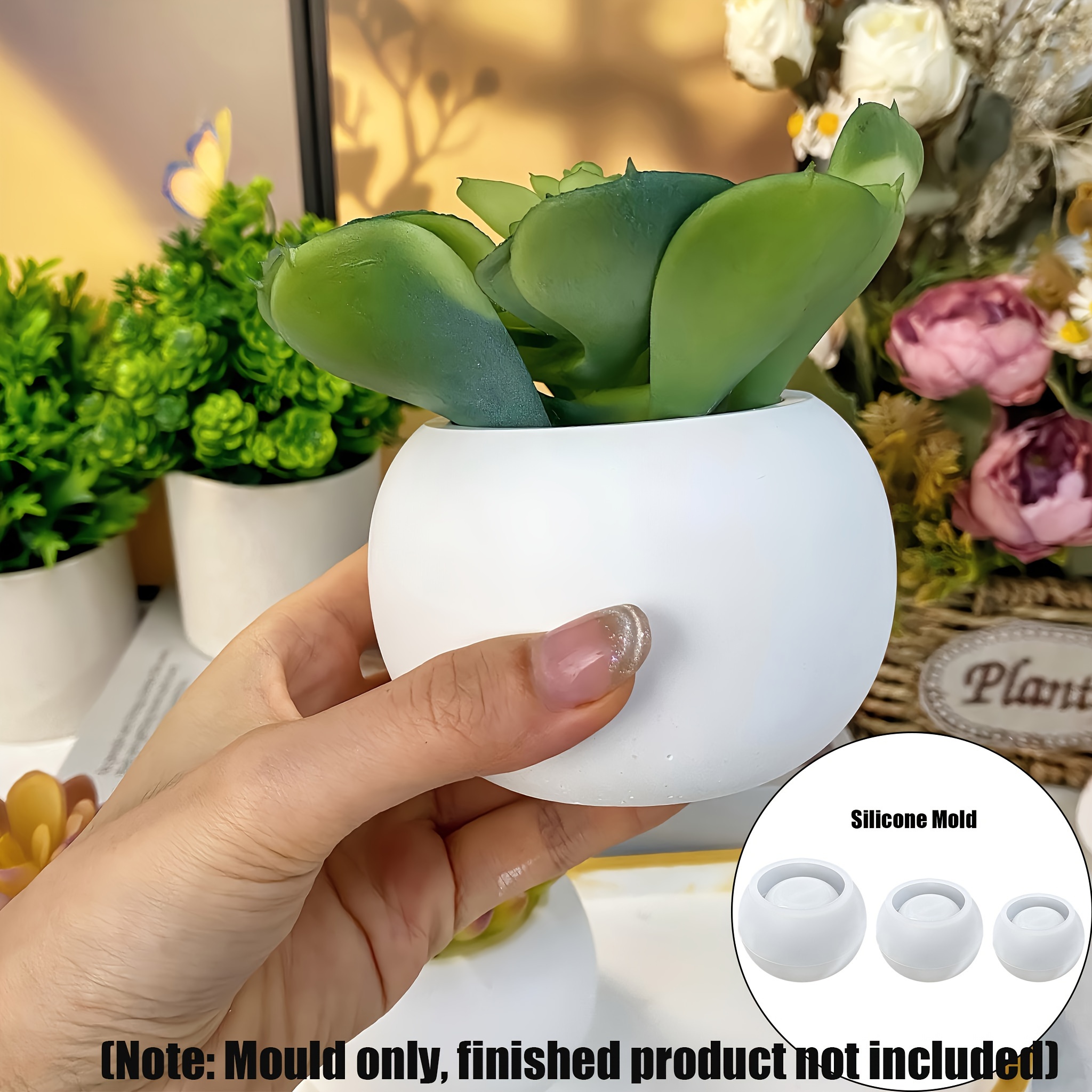 3pcs-Round Flower Pot Silicone - Candle Supplies Jars incelemesi ve fiyatı