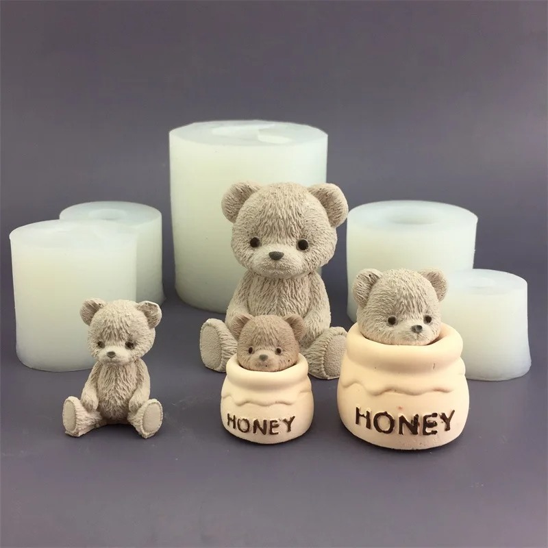 Cute Bear Honey Jar Silicone C - Candle Supplies Jars incelemesi ve fiyatı