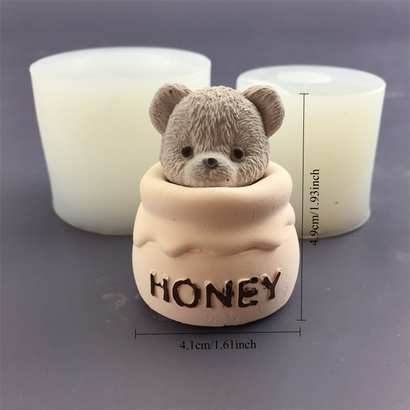 Cute Bear Honey Jar Silicone C - Candle Supplies Jars incelemesi ve fiyatı